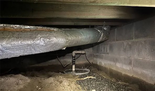 Moisture intrusion in a crawl space